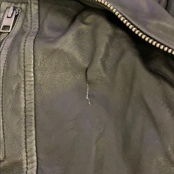 All Saints Cargo Leather Biker Jacket - Picture 8 of 10